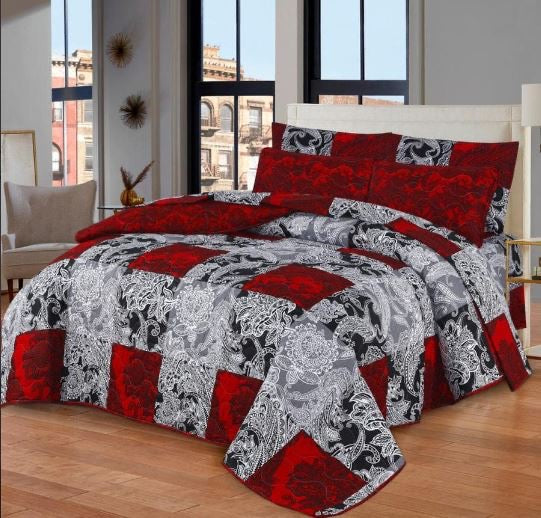 7Pc Cotton Printed Comforter Set AC-006
