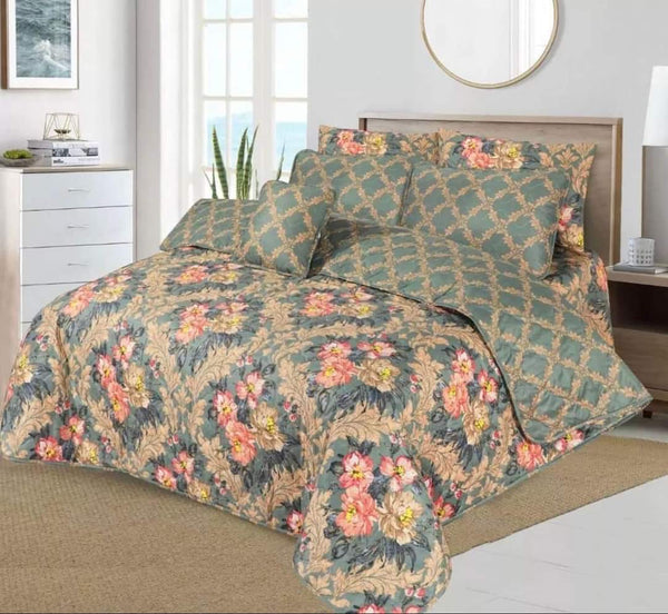7Pc Cotton Printed Comforter Set AC-007