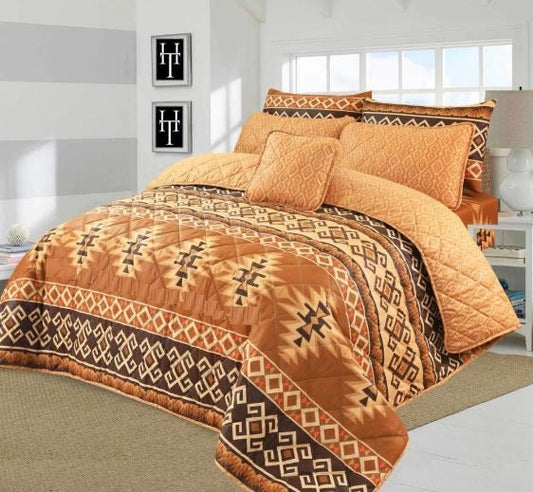 7Pc Cotton Printed Comforter Set AC-013