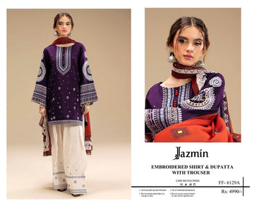 JAZMIN LAWN EMBROIDERED 3PC