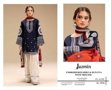 JAZMIN LAWN EMBROIDERED 3PC