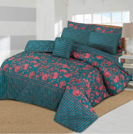 7Pc Cotton Printed Comforter Set AC-010