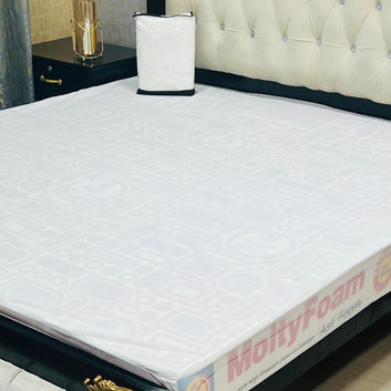 Jointless Recommended Premium & Export Quality Terry Cotton 100% Waterproof Fitted Style Mattress Protector- Colour White