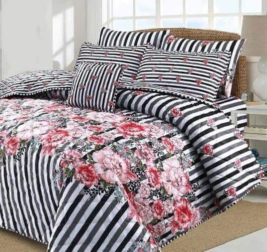7Pc Cotton Printed Comforter Set AC-016