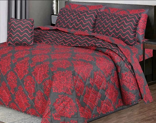 7Pc Cotton Printed Comforter Set AC-002
