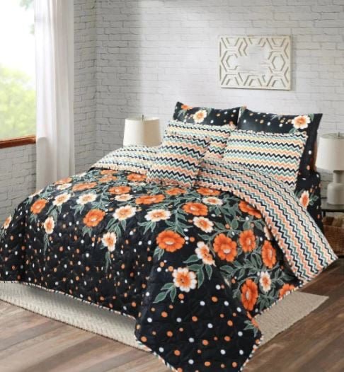 7Pc Cotton Printed Comforter Set AC-008