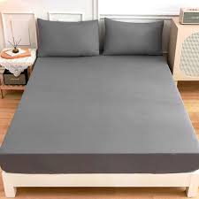 Jointless Recommended Premium & Export Quality Terry Cotton 100% Waterproof Fitted Style Mattress Protector- Colour Gray